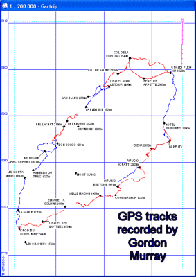 GPS trace of tMB Tour du Mont Blanc